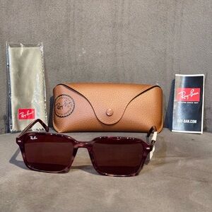 Ray-Ban Maroon Sunglasses with Brown Case